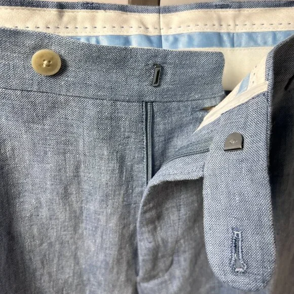 JOSEPH ABBOUD Light Blue 100% Linen 2 Piece Suit Men's 48R - Picture 15 of 16